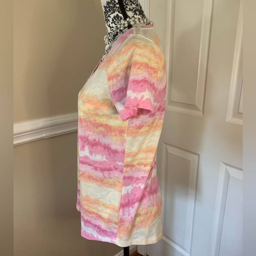 Sonoma, every day, T-shirt, tie, dye, pink and yellow, size small - Picture 2 of 6